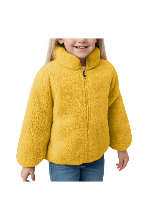 Girls Zip Up Jacket Black Jacket Kids Fleece Jacket Toddler Baby Boys Girls Autumn Winter Warm Sherpa Lining Outerwear Soft Lightweight