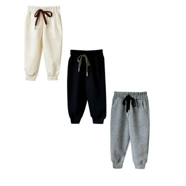 Girls Sweatpants 4T Pants Boys 3 Pack Toddler Boy Sweatpants Active Jogger Pants Casual Pull-On Pants Sweat Pants With Pocket Drawstring 3-4 Years COLOR -5