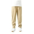 thumbnail image 1 of Boys Sweatpants Toddler Boys Athletic Pants with Pockets Drawstring Loose Fit Khaki Pants Kids Boys Pants Size 5-6 Years, 1 of 9