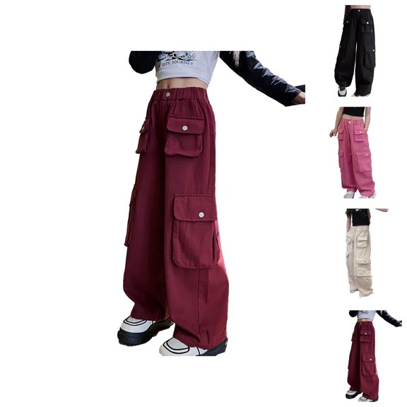 Girls Sweatpants Baggy Sweatpants Girls Pants Cargo Pants Comfortable Everyday Casual Joggers with Waistband and Pockets for Kids Ages 3 to 15 Ideal for Dance and Outdoor Activities