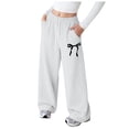 thumbnail image 1 of Girls Sweatpants Bow Baggy Sweatpants Wide Leg Sweatpants Drawstring Pants with Pockets 3T-18T, 1 of 4
