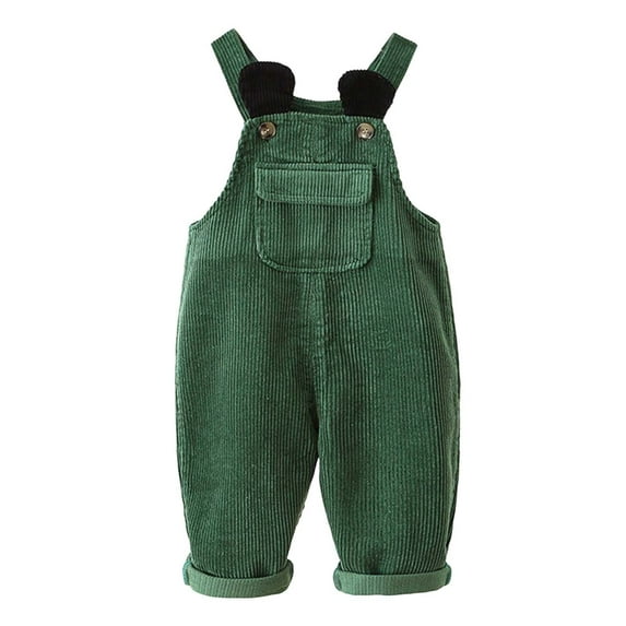Girls Sweatpants,Boys Corduroy Overalls Dungarees Soft Comfortable Adjustable Strap Pants Durable Childrens Casual Wear,Girls Pants,Green,12-18 Months