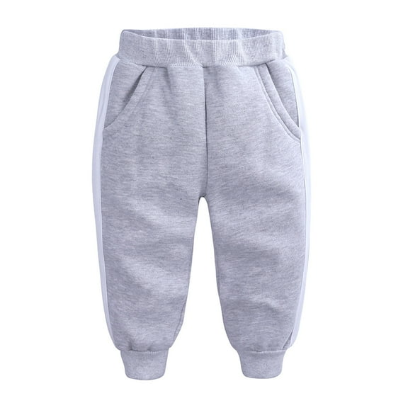 Girls Sweatpants,Boys Jogger Lined Sweatpants Athletic Casual Solid Pocket Pull On Comfortable Pants for Fall and Winter Seasons,Girls Pants,Light Gray,7-8 Years