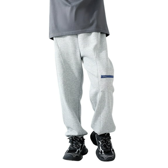 Girls Sweatpants Boys Jogger Pants with Pockets Drawstring Basic Grey Sweatpants Boy Pants Size 10-13Years