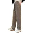 thumbnail image 1 of Girls Sweatpants Cotton Straight Joggers Althetic Casual Wide Leg Pants with Drawstring Kids Clothes Girls Size 5-15, 1 of 6