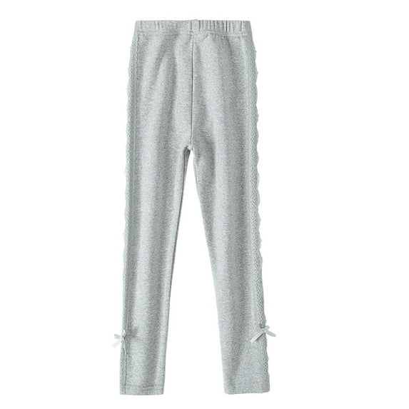 Girls Sweatpants Girls' Everyday Pull on Leggings Cotton Ankle Length Leggings Comfortable Stretchy Soft Leggings Tights Kids Leggings S-257 Gray 3Y