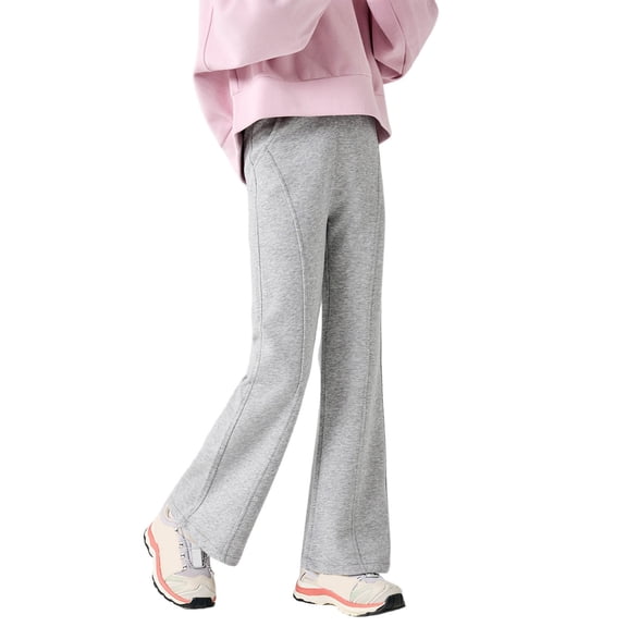 Girls Sweatpants,Girls Flared Joggers Pants Elastic Waist Soft Comfortable Casual Trousers Fashion Outfit,Girls Pants,Light Gray,6-7 Years