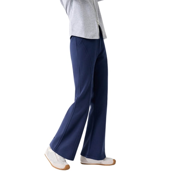 Girls Sweatpants,Girls Flared Joggers Pants Elastic Waist Soft Comfortable Casual Trousers Fashion Outfit,Girls Pants,Navy,14-15 Years