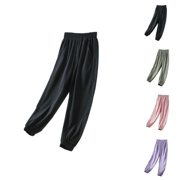 Girls Sweatpants Girls Gym Pants Girls Pants for Outdoor Activities Comfortable Elastic Waist Long Pants for Girls Ideal for Ages 5-15 Breathable Fabric for Summer for Everyday Play