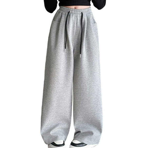Girls Sweatpants Girls Pants for Winter Girls Casual Pants Elastic Waist Comfortable Loose Fit Wide Leg Trousers for Kids Spring Autumn Outdoor Play Everyday Wear