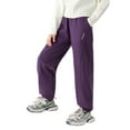 thumbnail image 1 of Girls Sweatpants,Girls Winter Jogger Pants Thermal Athletic Trousers For Outdoor Play Soft Knit Comfort Stretch Fit Casual Wear,Girls Pants,Purple,8-9 Years, 1 of 6