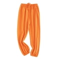 thumbnail image 1 of Girls Sweatpants,Harem Pants Elastic Basic Solid Boys Girls Bloomers Pants for Dance,Pants for Boys,Orange,10-12 Years, 1 of 4