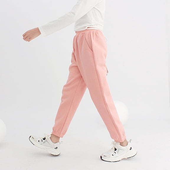 Girls Sweatpants High Waist Athletic Joggers with Pockets Sweatpants for Kids Girls 8-9 Years