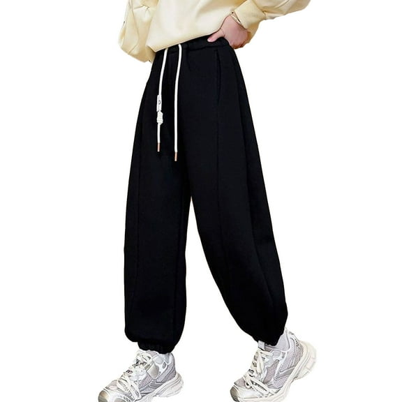 Girls Sweatpants High Waisted Athletic Joggers with Pockets Boys Joggers 11-12 Years