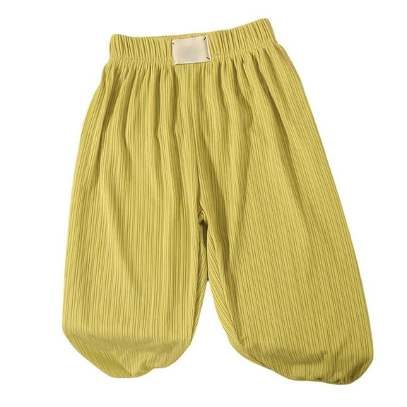 Girls Sweatpants,Ice Silk PantsPants Elastic High Waisted Casual Trousers for Kids Summer Flowy Stretchy Pants,Boys Sweat Pants,Green,130