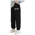 thumbnail image 1 of Girls Sweatpants Kids Clothes Boys Boys' Open Bottom Fleece-Lined Sweatpants with Pockets Active Fleece Jogger Sweatpants Black 8-10 Years, 1 of 8