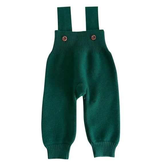 Girls Sweatpants,Knit Jumpsuit Baby Girl Suspender Sweater Romper Fall Winter Outfits,Girls Pants,Green,0-3 Months