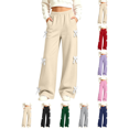 thumbnail image 1 of Girls Sweatpants Nelozsy Girls Elastic High‑Waist Wide‑Leg Sweatpants Bow Decor Trousers with Side Pockets Solid Color Beige 12-13 Years, 1 of 8