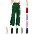 thumbnail image 1 of Girls Sweatpants Nelozsy Girls Elastic High‑Waist Wide‑Leg Sweatpants Bow Decor Trousers with Side Pockets Solid Color Green 11-12 Years, 1 of 8