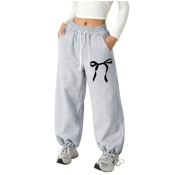 Girls Sweatpants Size 10-12 Girls' Pants & Capris Girls Baggy Bowknot Sweatpants, Soft Lightweight Joggers with Functional Side Pockets & Drawstring
