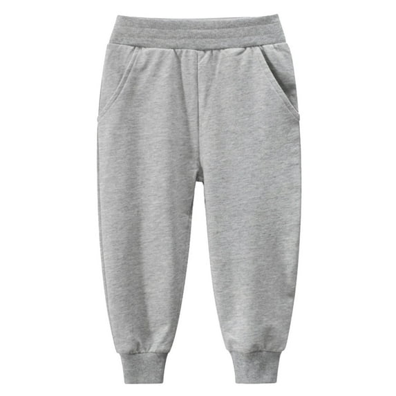 Girls Sweatpants,Sport Pants Boys Solid Color Casual Pants for Autumn Fashion Clothing,Girls Pants,Grey,4-5 Years