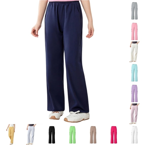Girls Sweatpants Straight Leg Baggy Drawsting Sweatpants for Boys Kids Navy Athletic Pants 5-6 Years
