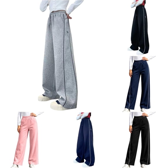 Girls Sweatpants Straight Leg Joggers School Uniform Pants for Girls Kids Grey Athletic Clothes 11-12 Years