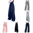 thumbnail image 1 of Girls Sweatpants Straight Leg Joggers School Uniform Pants for Girls Kids Navy Athletic Clothes 12-13 Years, 1 of 7