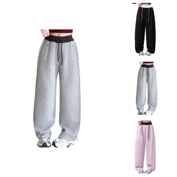 Girls Sweatpants Sweatpants for Girls Casual Pants for Daily Wear with Comfortable Elastic Waist and Loose Straight Leg Design for Kids - Spring Arrival Everyday Comfort Independent Moves