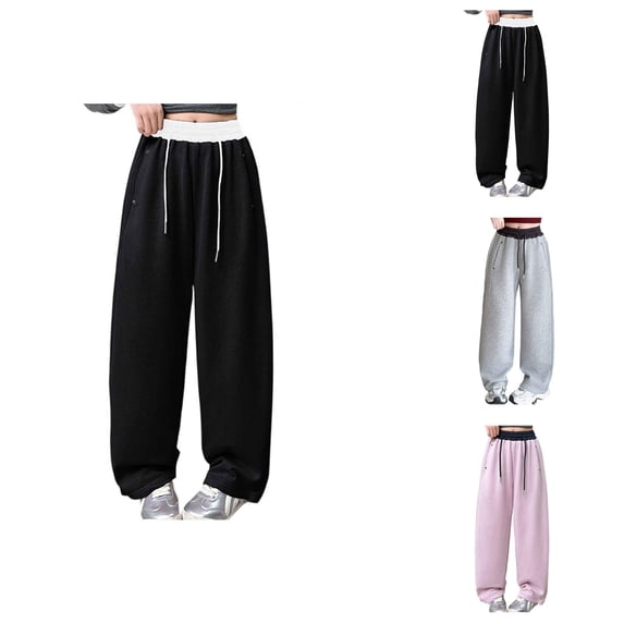 Girls Sweatpants Sweatpants for Girls Casual Pants for Daily Wear with Comfortable Elastic Waist and Loose Straight Leg Design for Kids - Spring Arrival Everyday Comfort Independent Moves
