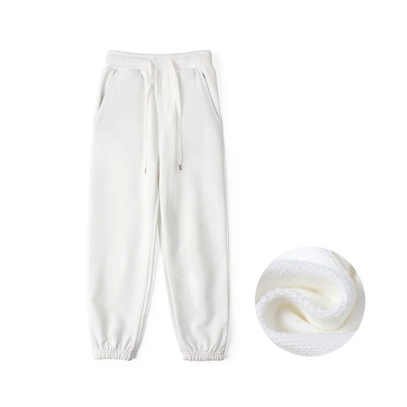 Girls Boys Jogger Sweatpants White Sweatpants Girls Drawstring Jogger Sweatpants with Pockets Girls Solid Pants Kids Spring Fall Pants 4T