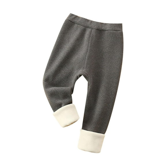 Girls Sweatpants,Winter Thermal Pants Children Thick Cotton Pants for Cold Weather,Girls Pants,Grey,5-6 Years