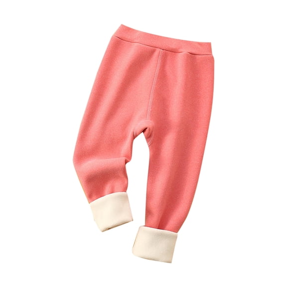 Girls Sweatpants,Winter Thermal Pants Children Thick Cotton Pants for Cold Weather,Girls Pants,Watermelon Red,5-6 Years