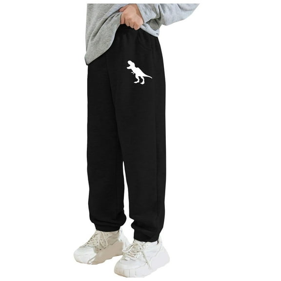 Girls Sweats 4T Boys Pants Boys' Open Bottom Fleece-Lined Sweatpants with Pockets Active Fleece Jogger Sweatpants Black 4-5 Years