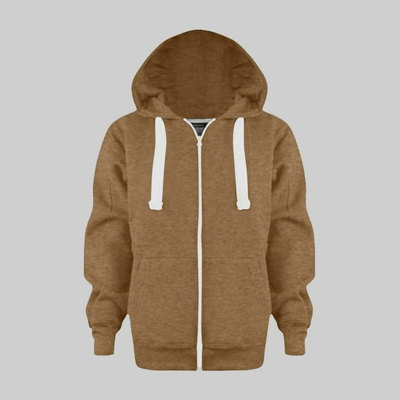 Girls Sweatshir Zipper Long Sleeve Fleece Hoodies Solid Hooded Sweatshirts Fashion Fall Pullover Sweaters With Pockets Toddler Winter Coats for Boys