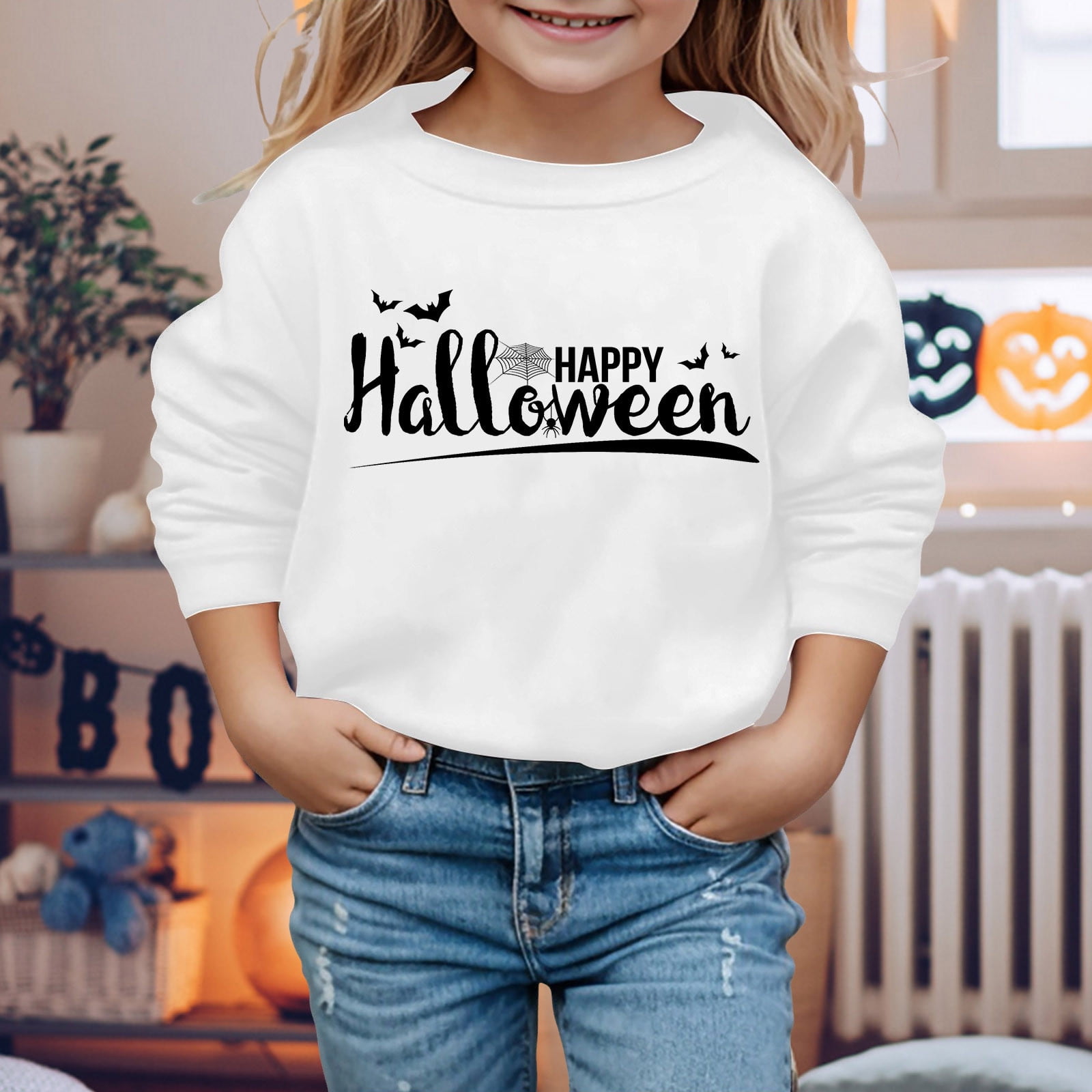 Girls Sweatshirt Autumn and Winter Children's Warm Tops Cozy Festive ...