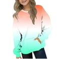 thumbnail image 1 of Girls Sweatshirt Casaul Cute Color Block Long Sleeve Crewneck Pullover Sweatshirts Kids Loose Comfy Fall Outfits 2-12 Years, 1 of 5