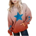 thumbnail image 1 of Girls Sweatshirt Casual Kid Girls Boys Hooded Sweatshirts Warm Pullover Hoodies Long Sleeve Shirts with Pockets Gradient Star Print Tops Tunic Baggy Fleece Jumper TrackSweat Top, 1 of 6
