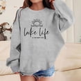 thumbnail image 1 of Girls Sweatshirt Childrens Casual Print Crew Neck Long Sleeve Pullover Hoodless Sweatshirt Grey 3-4 Years, 1 of 4