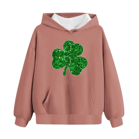 Girls Sweatshirt Crewneck Oversized Pullover Cotton Clothes Printed Long Sleeves Tops Casual Fleece Sweater with Pocket Fall Winter Warm Sweatshirts Kids Hoodies