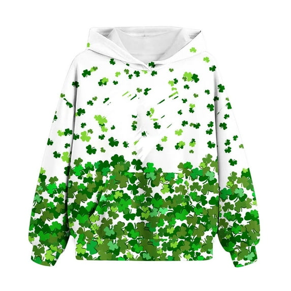 Girls Sweatshirt Crewneck Oversized Pullover Cotton Clothes Printed Long Sleeves Tops Casual Fleece Sweater with Pocket Fall Winter Warm Sweatshirts Kids Hoodies