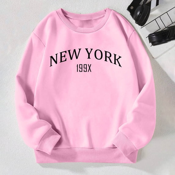 Girls Sweatshirt Sweatshirts No Hood Cute Sweatshirts Long Sleeve Graphic Top Casual Fall Pullover Long Sleeve Top Lounge Sweatshirts for Women Loose Fit