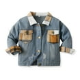 thumbnail image 1 of Girls Sweatshirt Fall New Children's Denim Jackets Plaid Short Jackets Influx Of Children Short Jackets Boys and Girls Cowboy Clothing New Fall Jackets Winter Outerwear Yellow 6T, 1 of 3