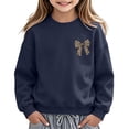 thumbnail image 1 of Girls Sweatshirt Girls Leopard Print Bow/Heart Graphic Pullover Tops Casaul Fall Sweatshirt Size 13-14 Years, 1 of 8