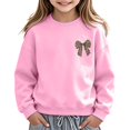 thumbnail image 1 of Girls Sweatshirt Girls Leopard Print Bow/Heart Graphic Pullover Tops Casaul Fall Sweatshirt Size 5-6 Years, 1 of 8