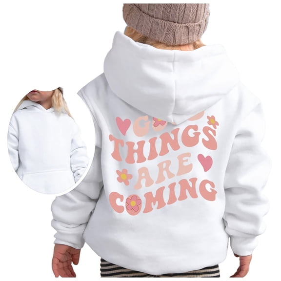 Girls Sweatshirt,Hoodie Long Sleeve Soft Graphic Cute Pullover Trendy Hoodie for Everyday,Girls Sweatshirts,White,12-13 Years