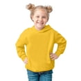 thumbnail image 1 of Girls Sweatshirt,Hoodie Solid Color Hooded Pullover Casual Long Sleeve Hoodie for Play,Sweatshirts for Girls,Yellow,3-4 Years, 1 of 2
