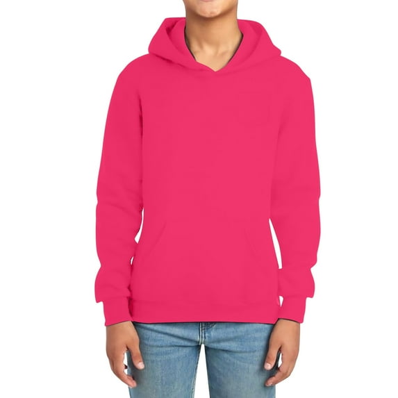 Girls Sweatshirt,Hoodies Boys And Girls Long Sleeve Pullover Solid Casual Outerwear Cozy Lined Hooded Clothing Hoodies,Boys Sweatshirts,Hot Pink,12-13 Years