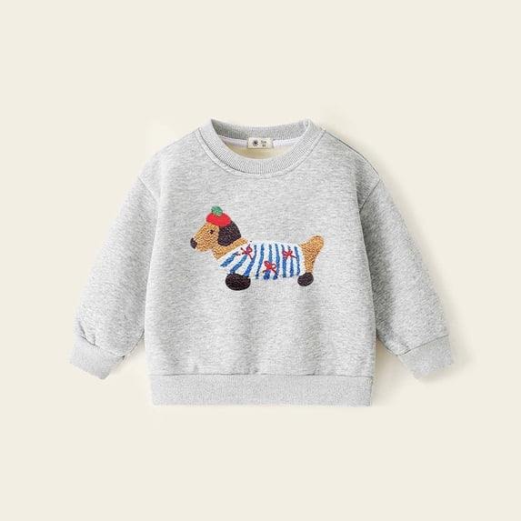 Girls Sweatshirt Kids Casual Crew Neck Sweatshirt Long Sleeve Pullover Hoodless Top Grey 5-6 Years