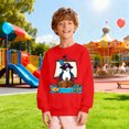 thumbnail image 1 of Girls Sweatshirt Kids Print Loose Fleece Crew Neck Hoodless Sweatshirt Long Sleeve Pullover Red 3-4 Years, 1 of 4